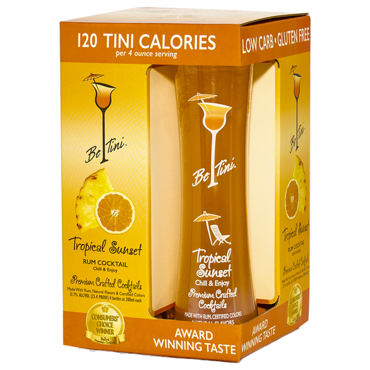 Be Tini Spirits - Tropical Sunset Rum Cocktail 200ml 4 pack