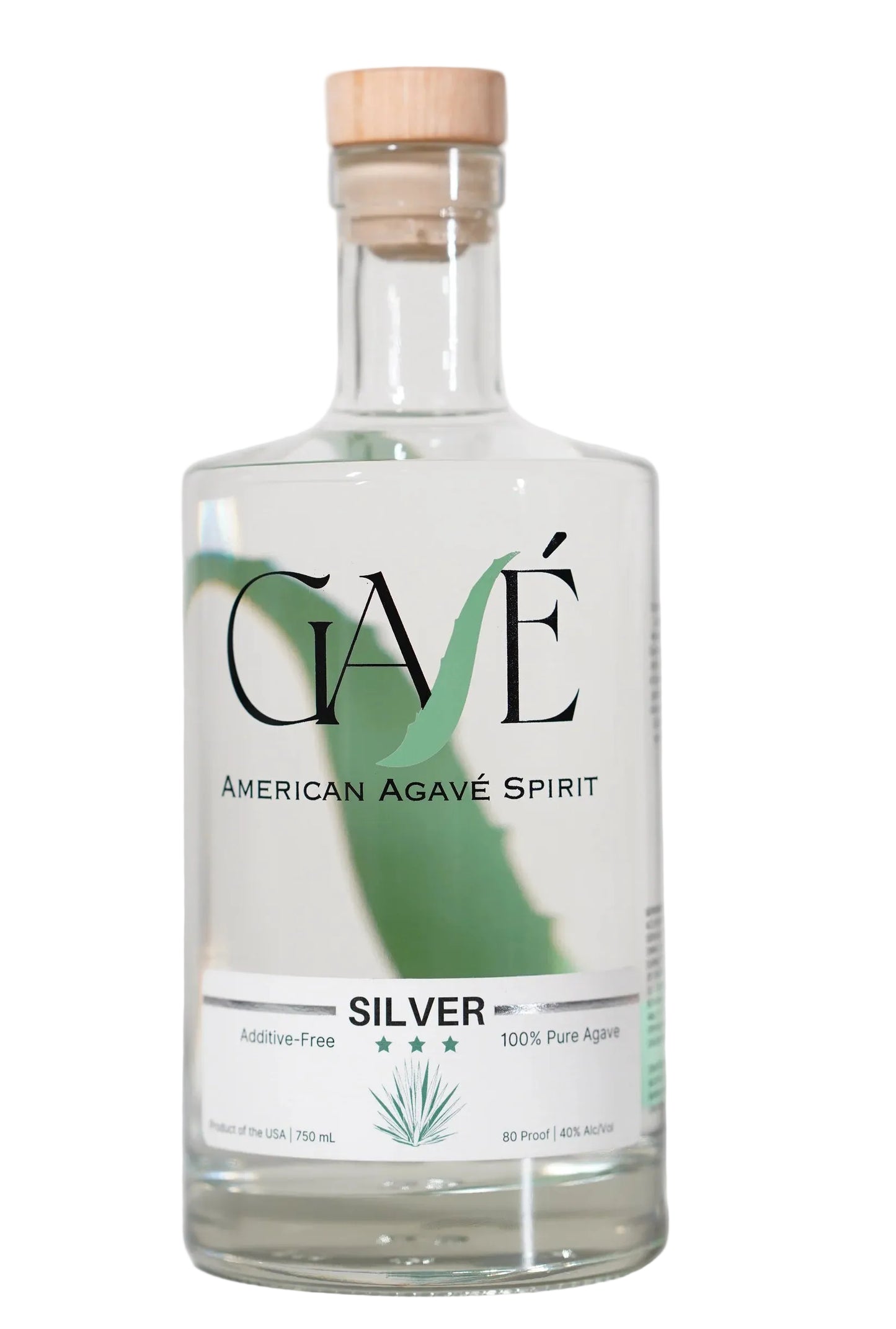 Bottle of Gávé American Agave Spirit on a white background