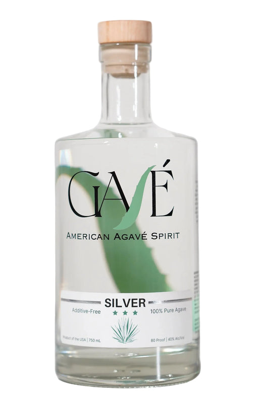 Bottle of Gávé American Agave Spirit on a white background